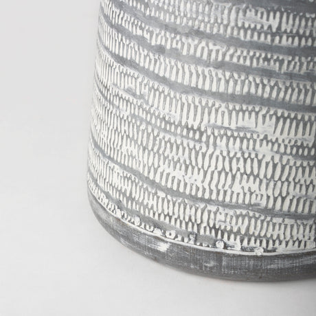 Serena II 11.2H Large Gray/White Textured Metal Jug from Mercana - Luna Furniture