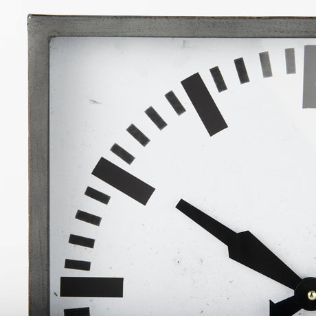 Felix Gray Metal Square Table Clock from Mercana - Luna Furniture