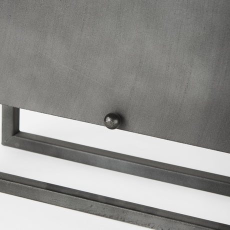 Felix Gray Metal Square Table Clock from Mercana - Luna Furniture