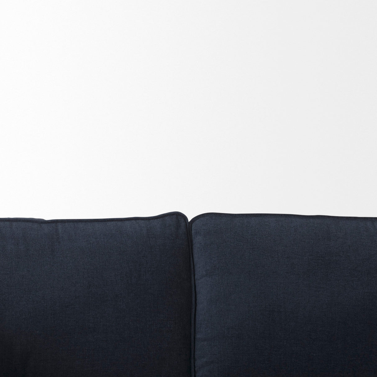 Brooks 90.2L x 34.8W x 33.5H Navy Blue Fabric Three Seater Sofa W/ Medium Brown Wooden Legs from Mercana - Luna Furniture