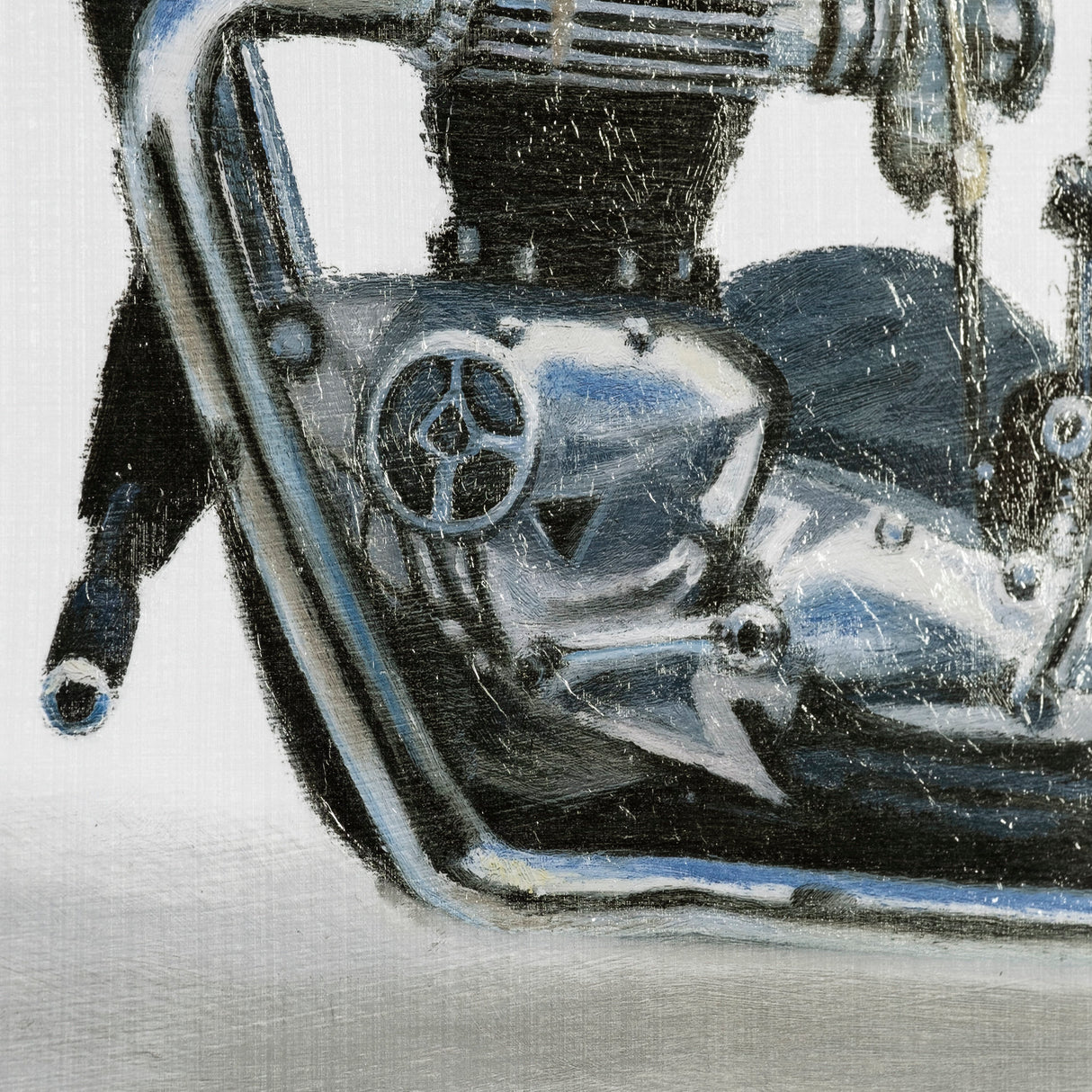 Lets Roll White II by James Wiens a Hand Embellished Textured Framed Art Print Matted under Glass from Mercana - Luna Furniture