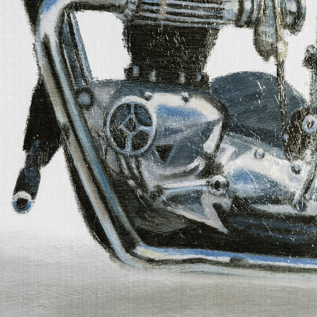Lets Roll White II by James Wiens a Hand Embellished Textured Framed Art Print Matted under Glass from Mercana - Luna Furniture