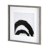 Yang (White) by Mercana Studio a Hand Embellished Textured Framed Art Print Matted under Glass from Mercana - Luna Furniture