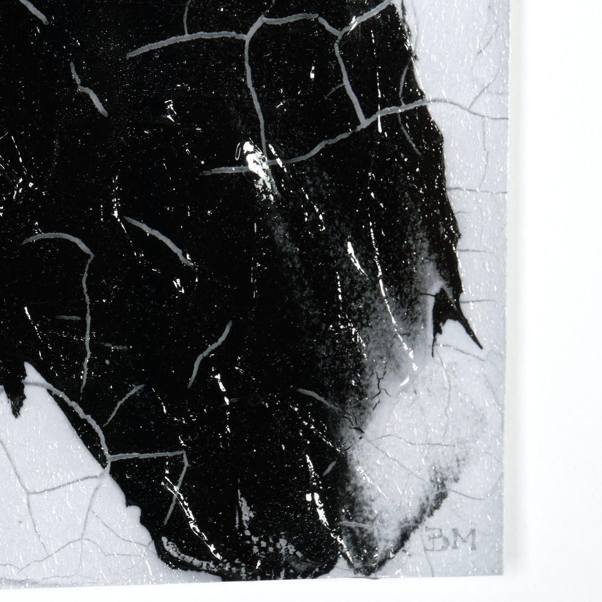 Yang (White) by Mercana Studio a Hand Embellished Textured Framed Art Print Matted under Glass from Mercana - Luna Furniture
