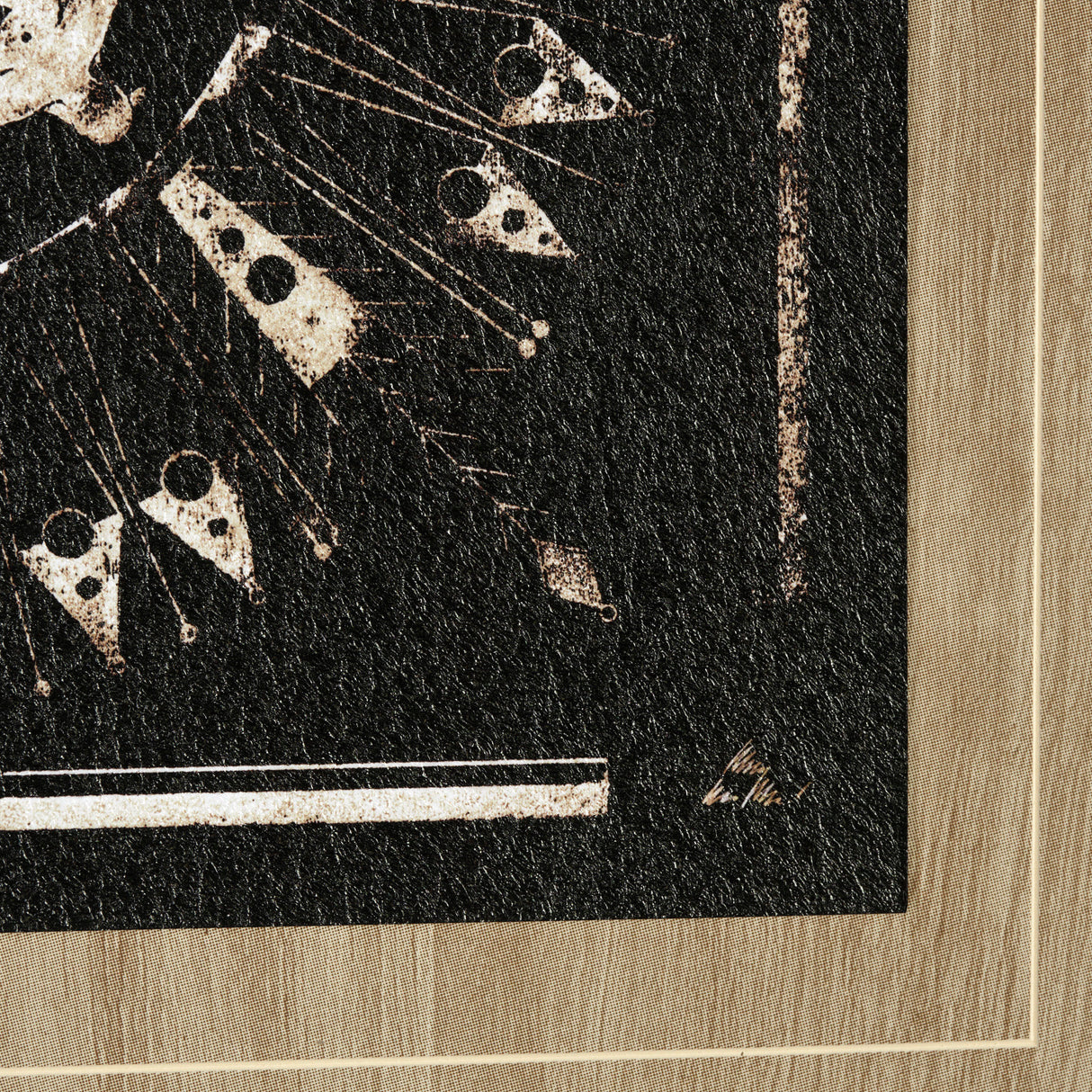 Sandpainting-Ink I by Mercana Studio a Hand Embellished Textured Framed Art Print Matted under Glass from Mercana - Luna Furniture