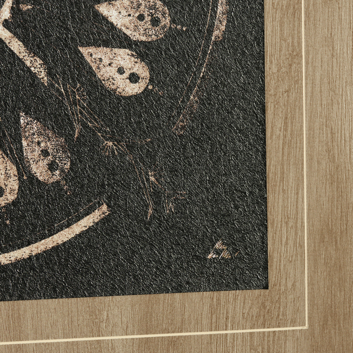 Sandpainting-Ink II by Mercana Studio Hand Embellished Textured Framed Art Print Matted under Glass from Mercana - Luna Furniture