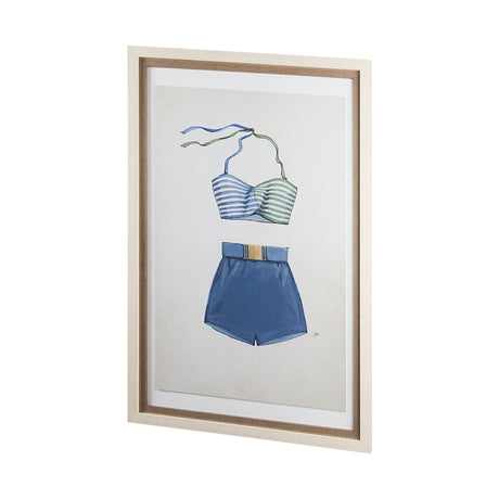 Swimsuit Blue by Mercana Studio a Hand Embellished Textured Framed Art Print Matted under Glass from Mercana - Luna Furniture