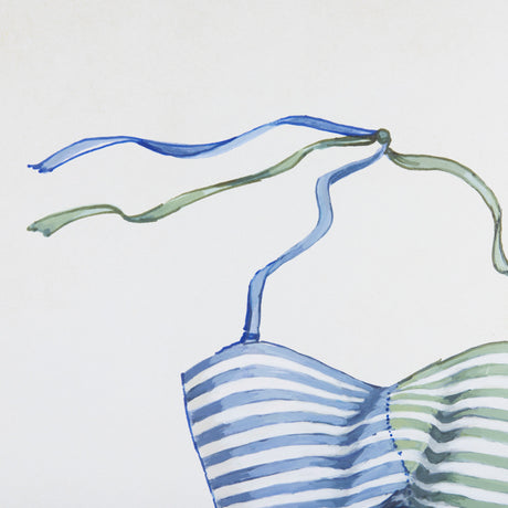 Swimsuit Blue by Mercana Studio a Hand Embellished Textured Framed Art Print Matted under Glass from Mercana - Luna Furniture
