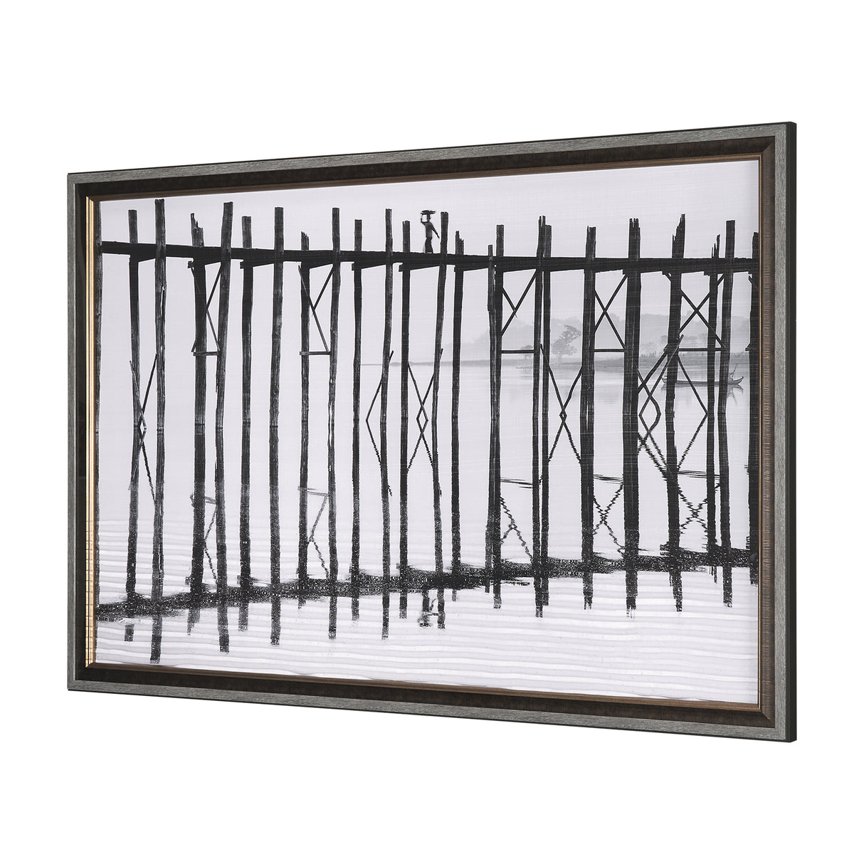 U Bein Bridge by Mercana Studio a Hand Embellished Textured Framed Photo Art Print Matted under Glas from Mercana - Luna Furniture