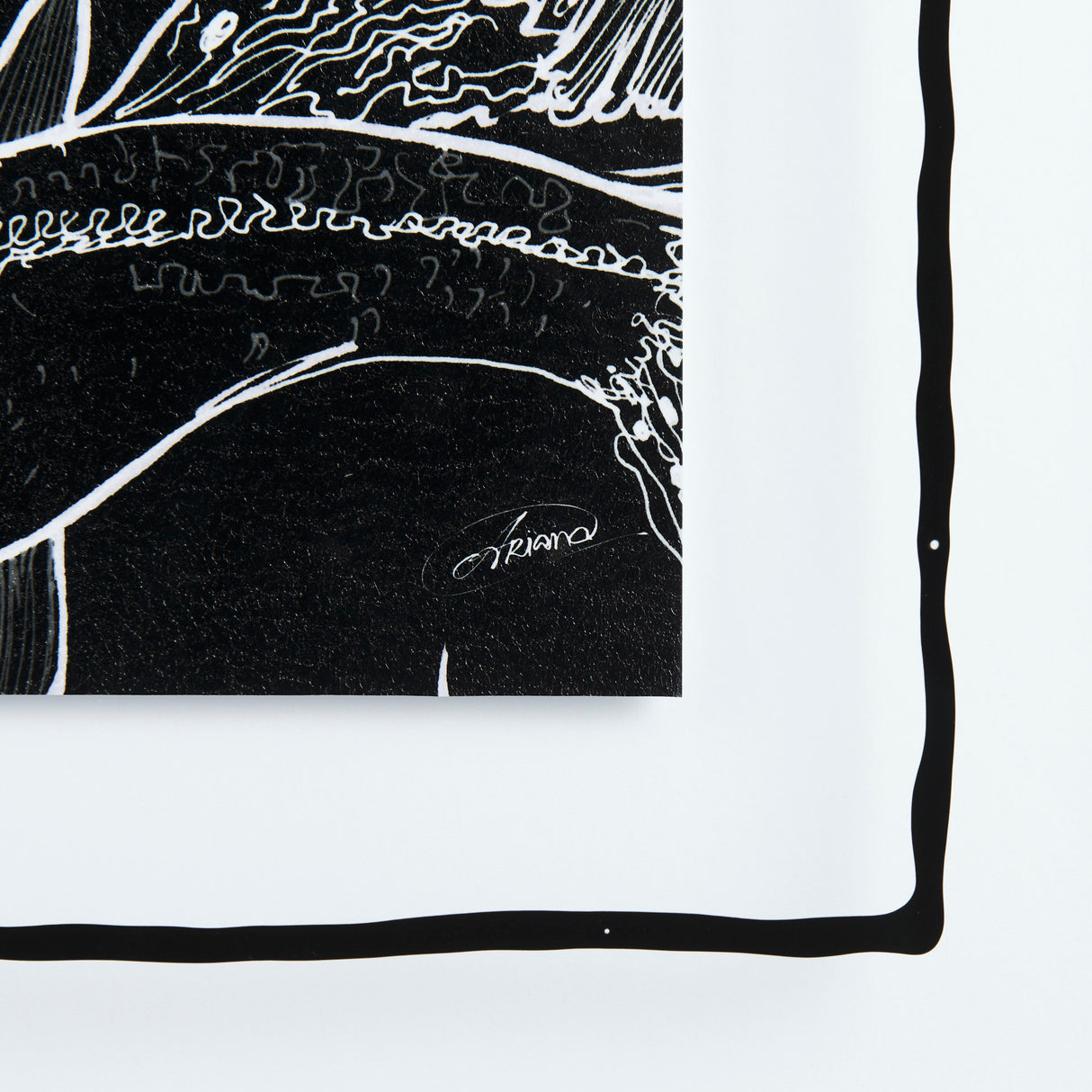 Fish Black by Mercana Studio a Hand Embellished Textured Framed Art Print Matted under Glass from Mercana - Luna Furniture