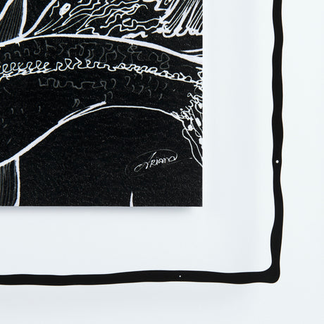 Fish Black by Mercana Studio a Hand Embellished Textured Framed Art Print Matted under Glass from Mercana - Luna Furniture