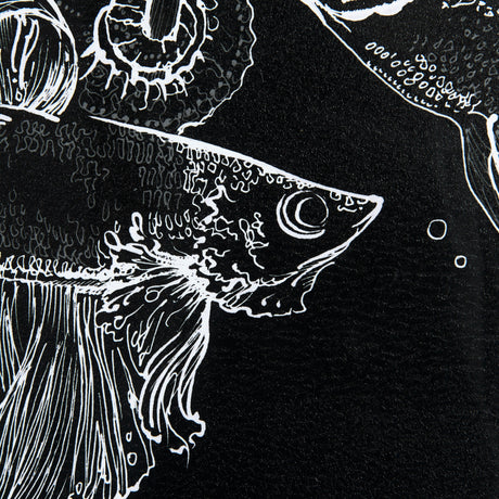 Fish Black by Mercana Studio a Hand Embellished Textured Framed Art Print Matted under Glass from Mercana - Luna Furniture