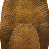 Clarence 7.0L x 5.3W x 17.0H Metal Hammered Gold Round Wall Sconce from Mercana - Luna Furniture