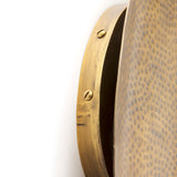 Clarence 7.0L x 5.3W x 17.0H Metal Hammered Gold Round Wall Sconce from Mercana - Luna Furniture
