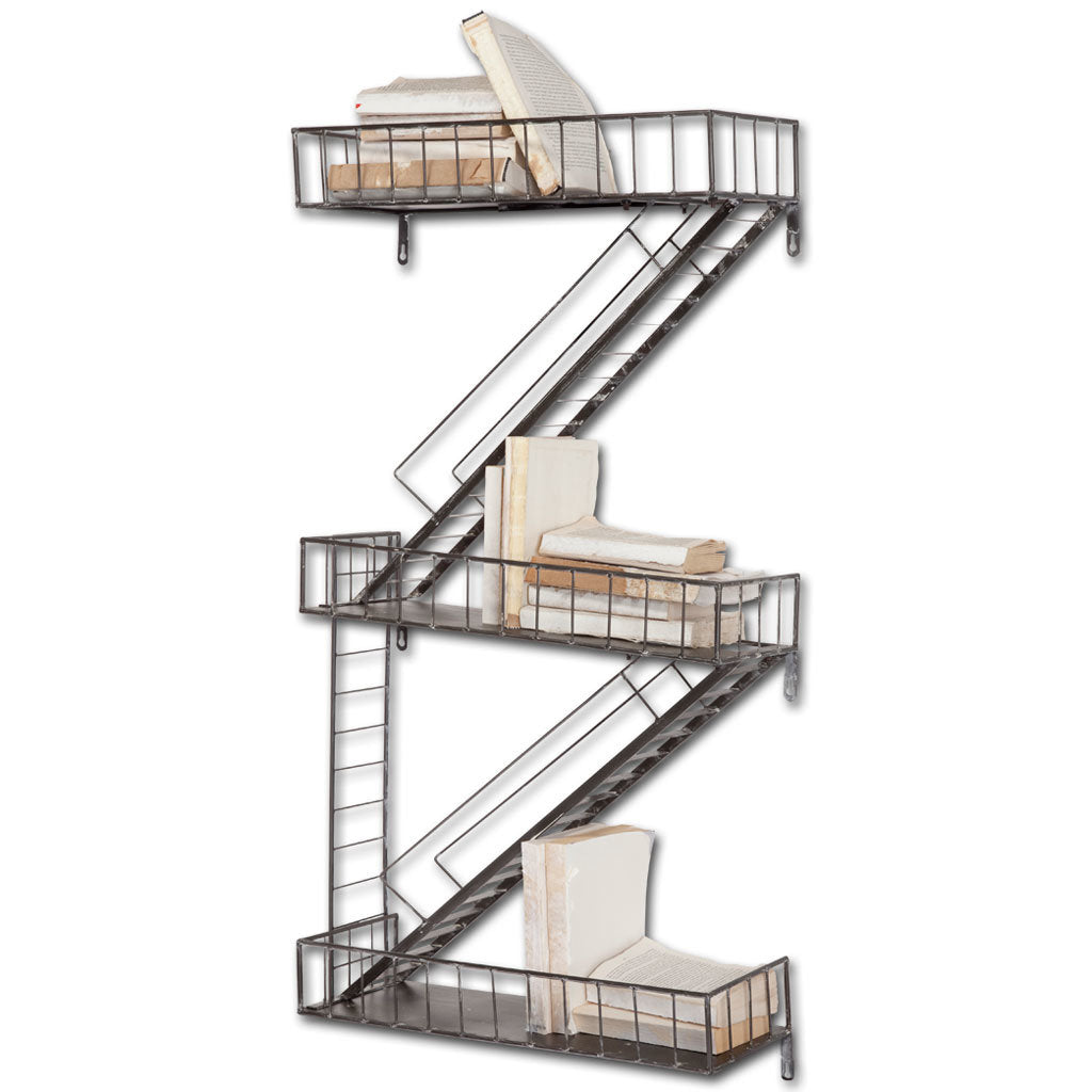 Gastown 42H Wall Mounted Fire Escape Shelf from Mercana - Luna Furniture