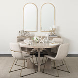 Giovanna 23.6L x 1.2W x 48.8H Gold Metal Frame Rounded Arch Vanity Mirror from Mercana - Luna Furniture
