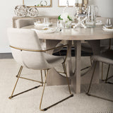 Sawyer II Beige Fabric Wrap Gold Metal Frame Dining Chair from Mercana - Luna Furniture