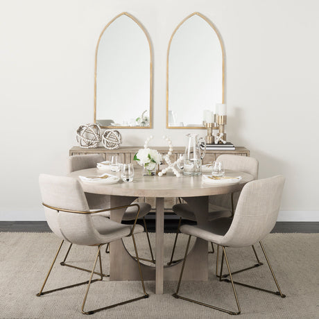 Sawyer I Beige Fabric Seat Gold Metal Frame Dining Chair, Set of 2 from Mercana - Luna Furniture
