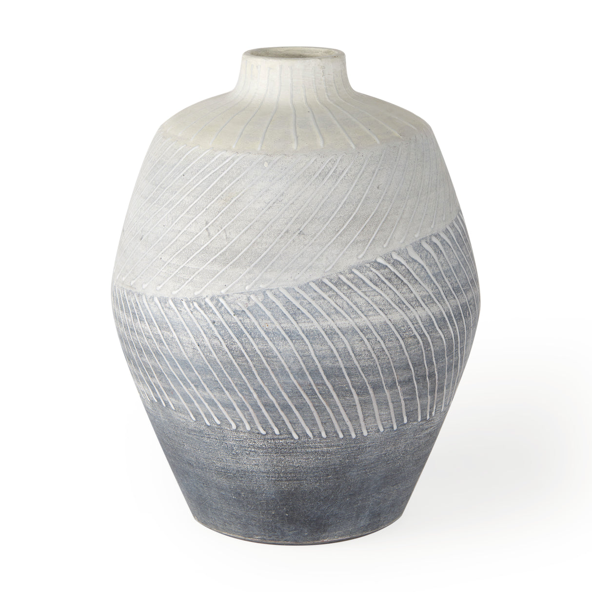Blume 10H Off-White w/ Gray Textured Vase from Mercana - Luna Furniture