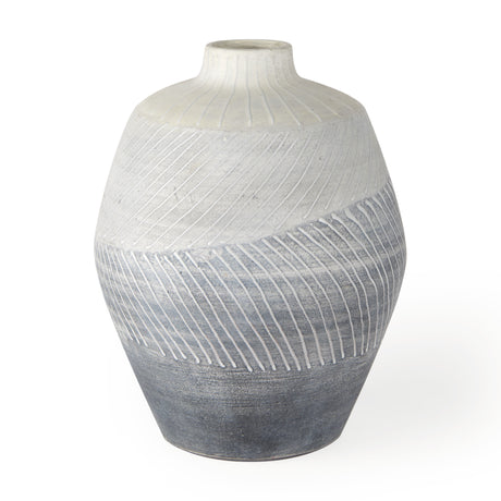 Blume 10H Off-White w/ Gray Textured Vase from Mercana - Luna Furniture