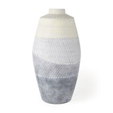 Blume 16.5H Off-White w/ Gray Textured Vase from Mercana - Luna Furniture