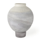 Blume 12.5H Off-White w/ Gray Textured Vase from Mercana - Luna Furniture