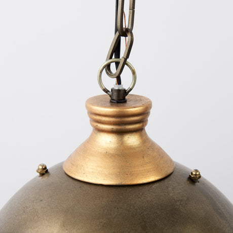 Dawson I 13x13.5 Silver Toned Metal Dome Pendant Light from Mercana - Luna Furniture