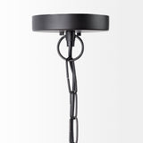 Leighton II 15x20 Black Metal Spherical Pendant Light from Mercana - Luna Furniture