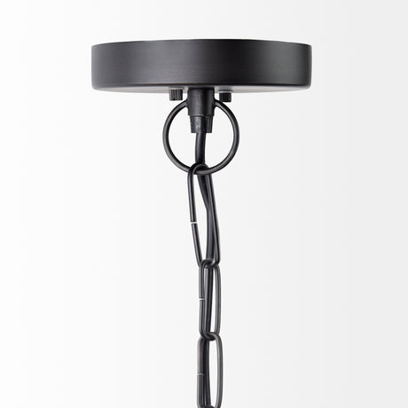 Leighton II 15x20 Black Metal Spherical Pendant Light from Mercana - Luna Furniture