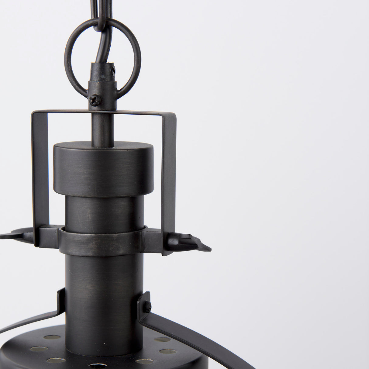 Leighton II 15x20 Black Metal Spherical Pendant Light from Mercana - Luna Furniture