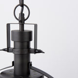 Leighton II 15x20 Black Metal Spherical Pendant Light from Mercana - Luna Furniture
