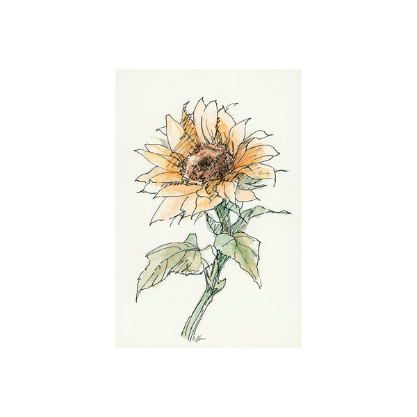 Sunflower II by Mercana Studio a Hand Embellished Textured Canvas