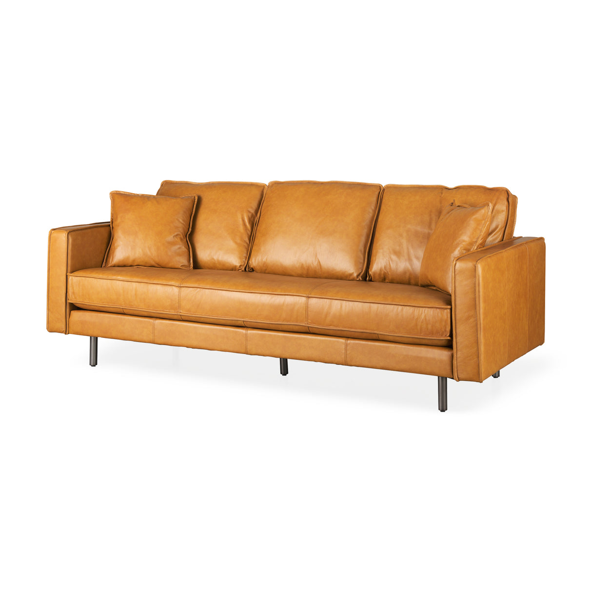 D'Arcy 88.0L x 37.0W x 34.0H Tan Leather Sofa from Mercana - Luna Furniture