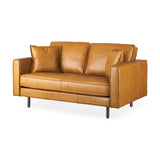 D'Arcy 65.0L x 37.0W x 34.0H Tan Leather Love Seat from Mercana - Luna Furniture