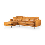 D'Arcy 111"L x 70"D x 33"H Tan Leather Left Chaise Sectional from Mercana - Luna Furniture