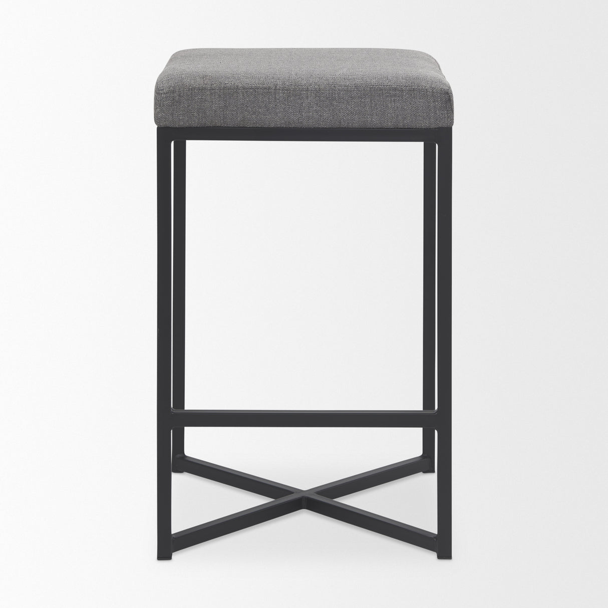 Frodo 26.4H Gray Fabric Seat W/Black Iron Frame Counter Stool from Mercana - Luna Furniture