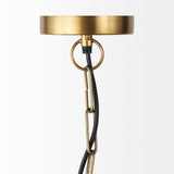 Fenton 18.0L x 18.0W x 23.0H Black W/Antiqued Gold Accents Pendant Light from Mercana - Luna Furniture