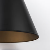 Fenton 18.0L x 18.0W x 23.0H Black W/Antiqued Gold Accents Pendant Light from Mercana - Luna Furniture