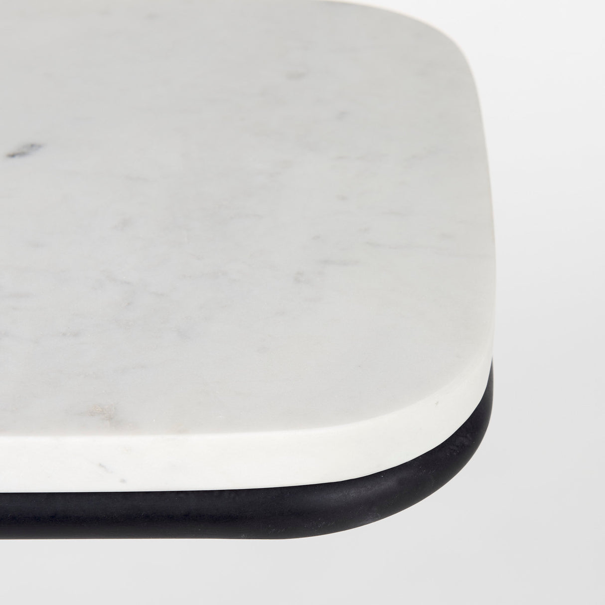 Kyra 12.0L x 20.0W x 23.0H White Marble Top W/Black Iron Frame C-Shaped End and Side Table from Mercana - Luna Furniture