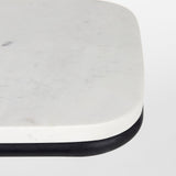 Kyra 12.0L x 20.0W x 23.0H White Marble Top W/Black Iron Frame C-Shaped End and Side Table from Mercana - Luna Furniture