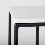 Kyra 12.0L x 20.0W x 23.0H White Marble Top W/Black Iron Frame C-Shaped End and Side Table from Mercana - Luna Furniture