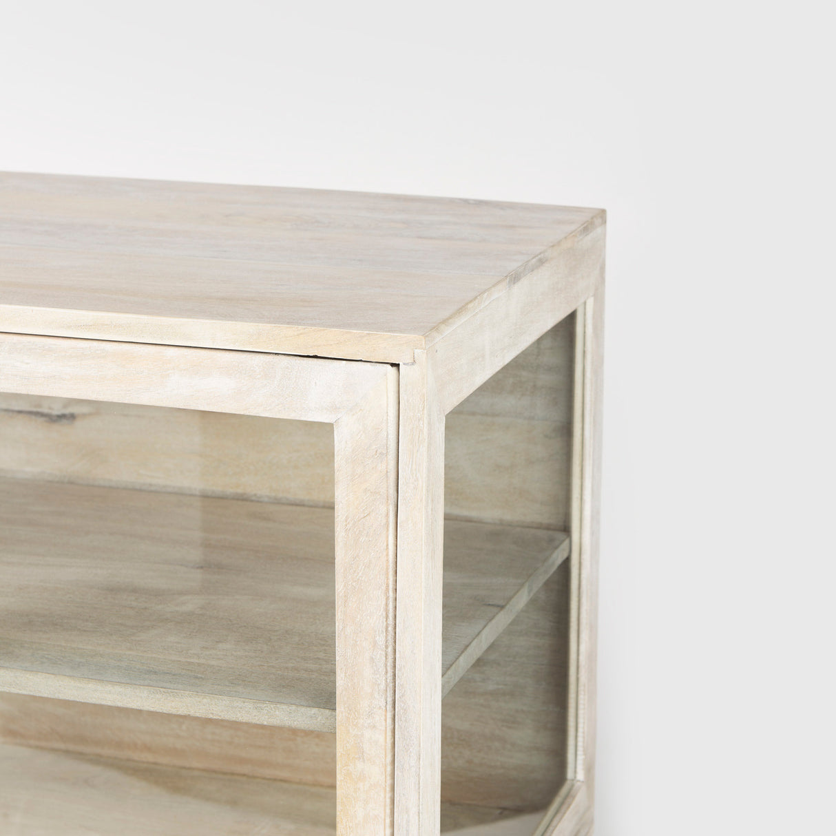 Arelius 36L x 18W x 32H White Wood, Gold Metal Base w/ 2 Glass Doors Accent Cabinet from Mercana - Luna Furniture