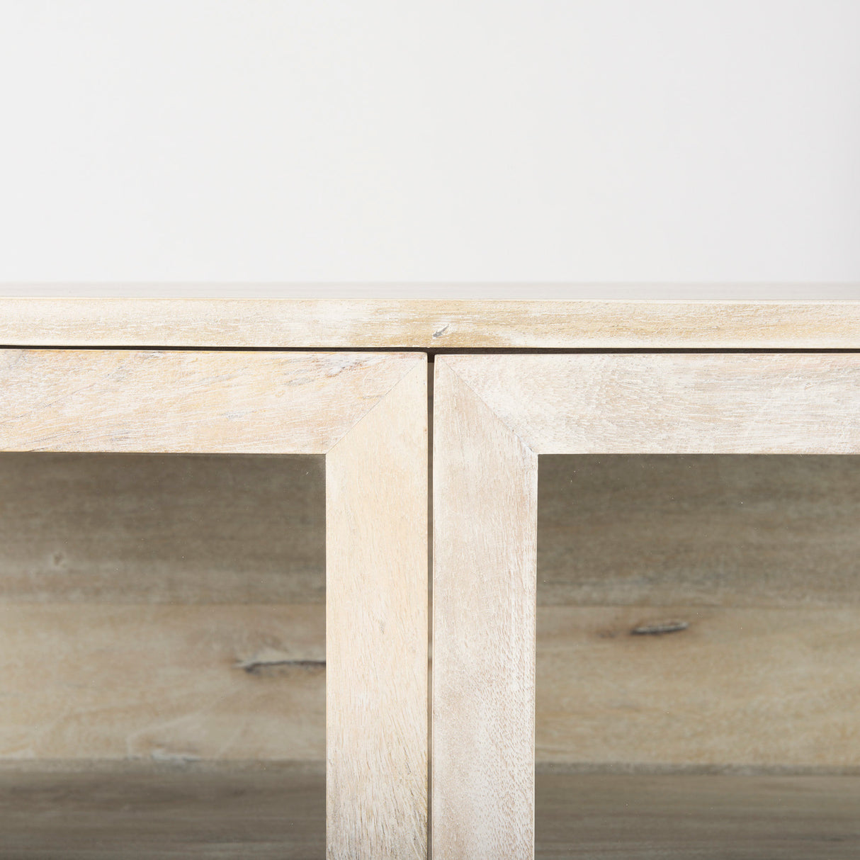 Arelius 36L x 18W x 32H White Wood, Gold Metal Base w/ 2 Glass Doors Accent Cabinet from Mercana - Luna Furniture