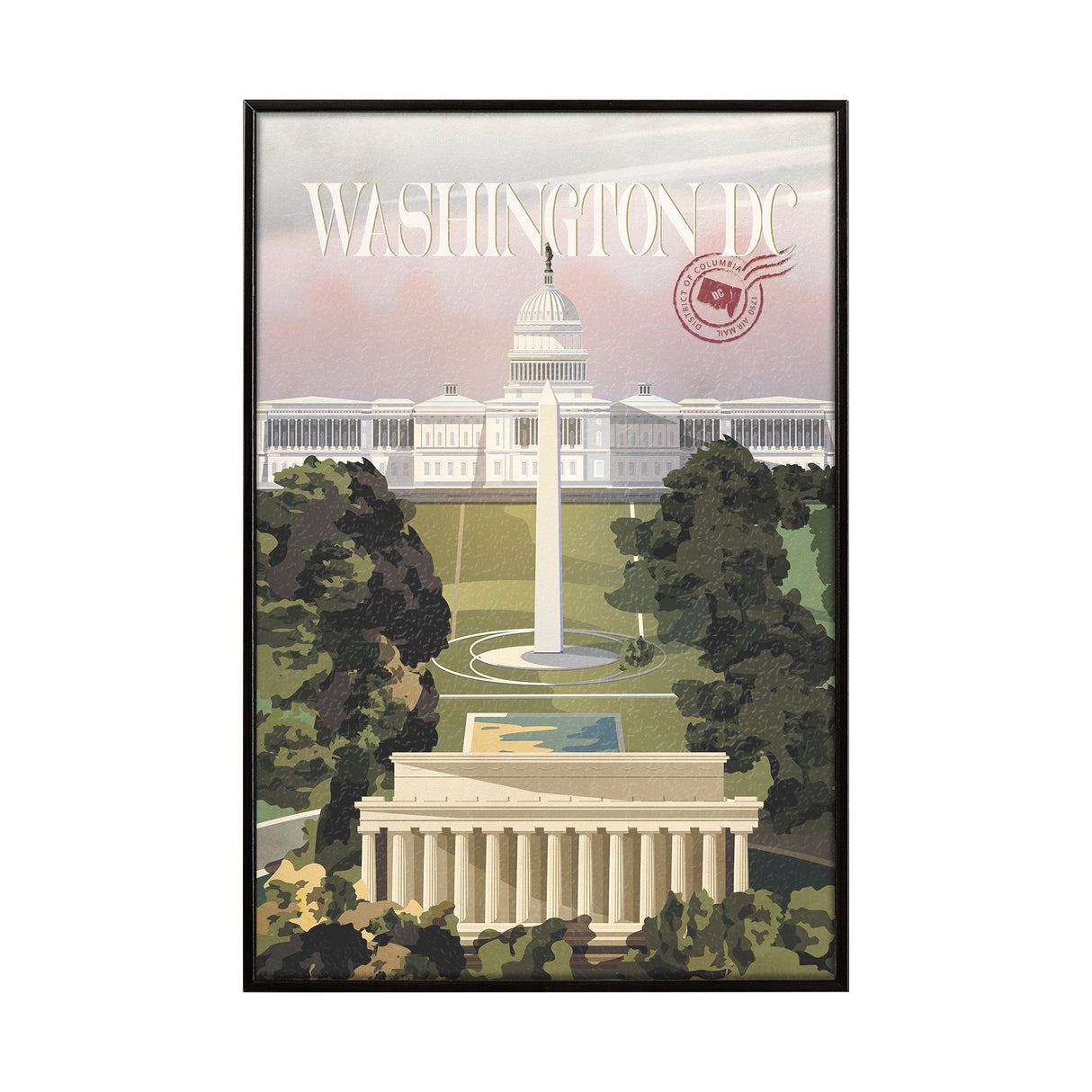 Washington DC Go USA (SM) by Mercana Studio a Hand Embellished Decograph Framed Art Print from Mercana - Luna Furniture