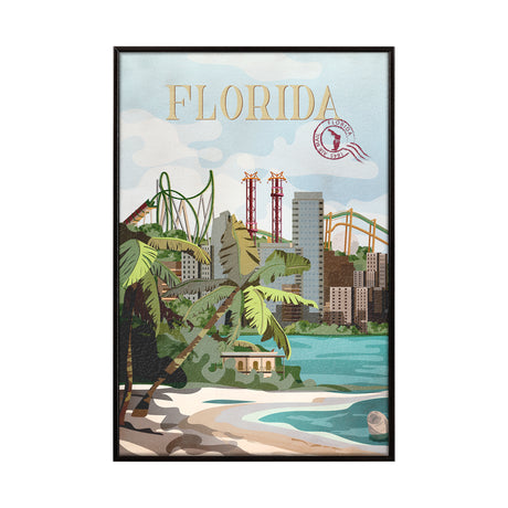 Florida Go USA (SM) by Mercana Studio a Hand Embellished Decograph Framed Art Print from Mercana - Luna Furniture