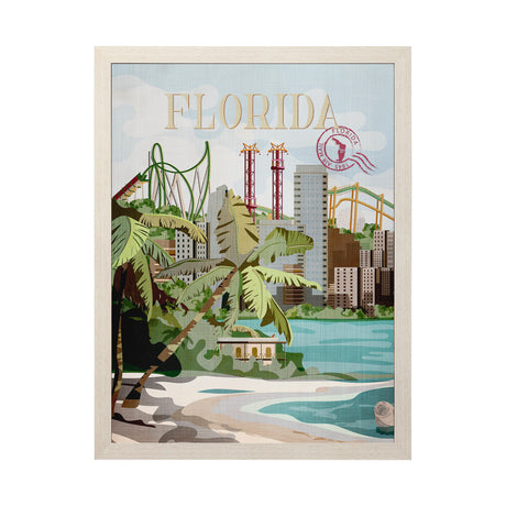 Florida Go USA (L) by Mercana Studio a Hand Embellished Decograph Framed Art Print from Mercana - Luna Furniture