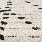 Aarohi 16.0L x 16.0W x 16.0H Cream/Black Cotton Patterned Pouf from Mercana - Luna Furniture