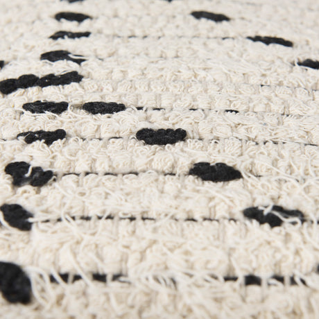 Aarohi 16.0L x 16.0W x 16.0H Cream/Black Cotton Patterned Pouf from Mercana - Luna Furniture