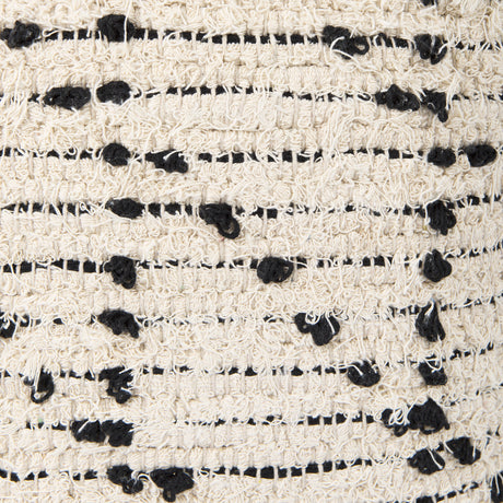Aarohi 16.0L x 16.0W x 16.0H Cream/Black Cotton Patterned Pouf from Mercana - Luna Furniture