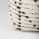 Aarohi 16.0L x 16.0W x 16.0H Cream/Black Cotton Patterned Pouf from Mercana - Luna Furniture